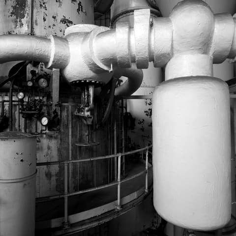 Pipework, valves and gauges inside a utility plant